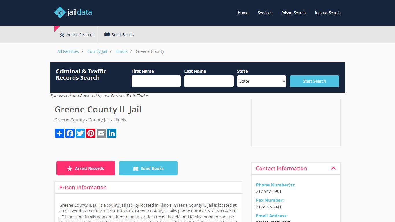 Greene County IL Jail Inmate Search and Prisoner Info - Carrollton, IL